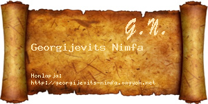Georgijevits Nimfa névjegykártya
